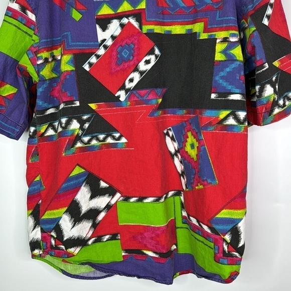 Vintage Red Rover Short Sleeve Button Up Abstract Shirt Size Medium - Picture 6 of 9